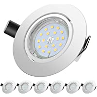 Los mejores  - Foco Empotrable | LED Luz de Techo 5W Equivalente a Incandescente 60W | Blanco Cálido 2700K 600Lm AC220-240V | de techo…